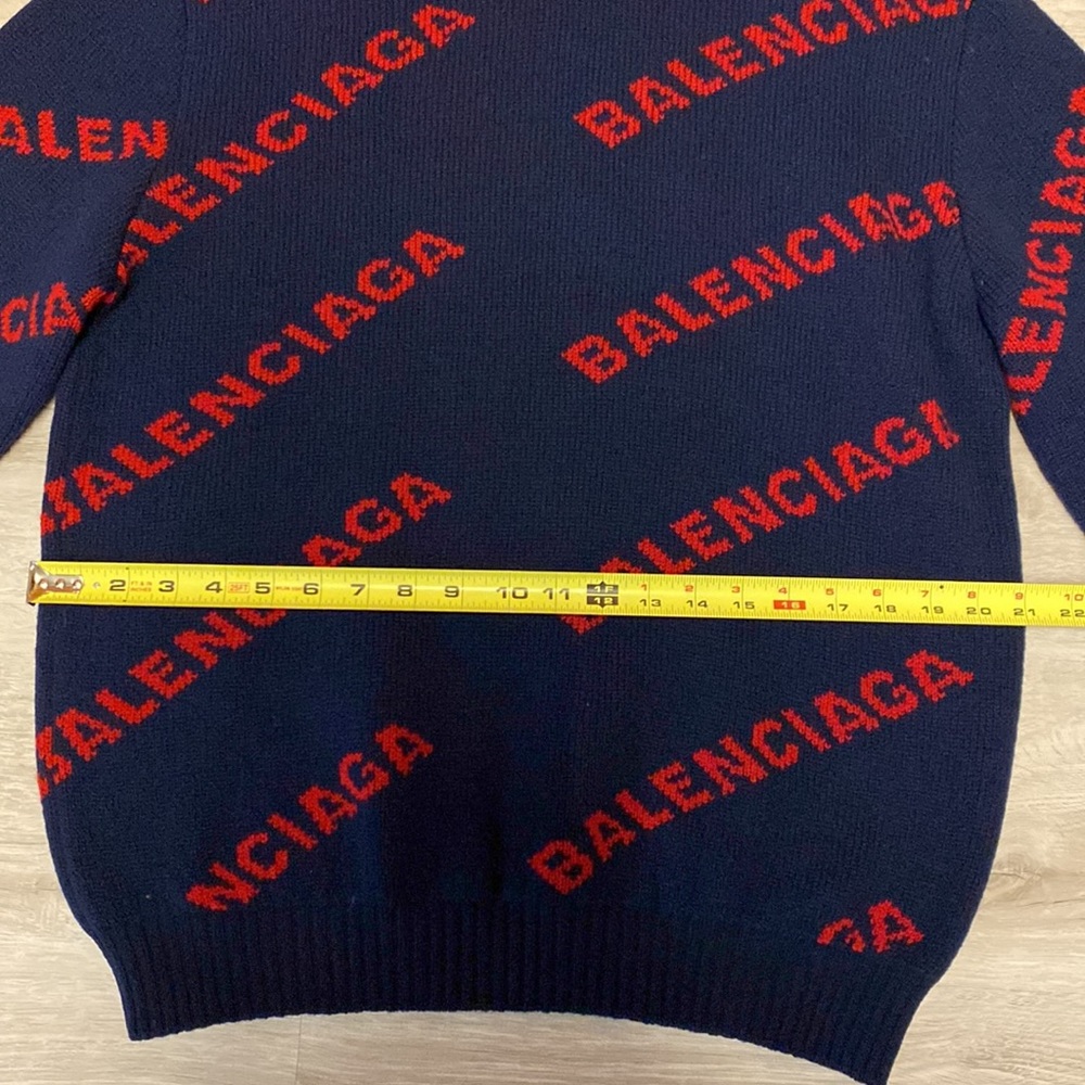 Balenciaga Sweater - Blue/Red - Large - Picture 8 of 11